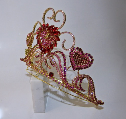 Hand laid rhinestone and crystal tiara by Richard Bradley for My Pink Planet. 